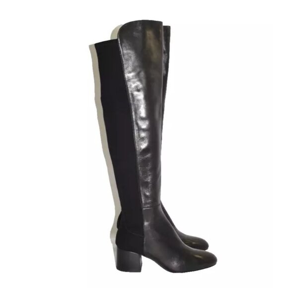 $950 STUART WEITZMAN SG660 SPAIN Leather BLACK over the knee Boots 6.5 B (PB37)